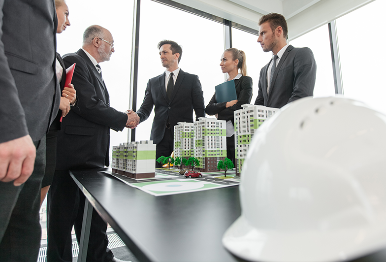 Meeting of architects and real estate investors
